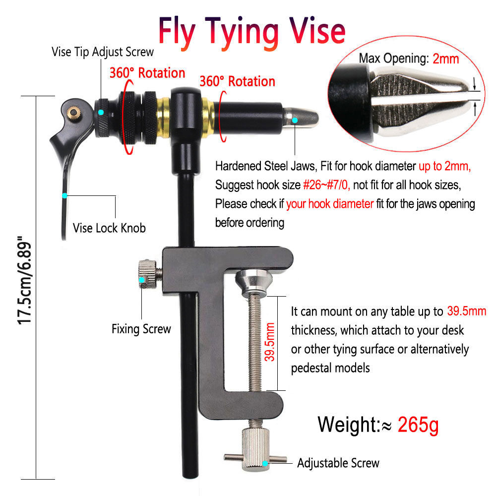 1PC 360° Rotation C-Clamp Fly  - Fishing Lure Making Kit ulasan dan harga