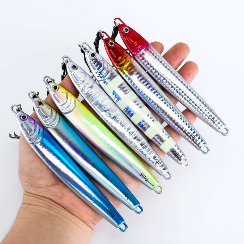 7Pcs 40g 60g 80g 100g Luminous - Fishing Lure Spoon ulasan dan harga