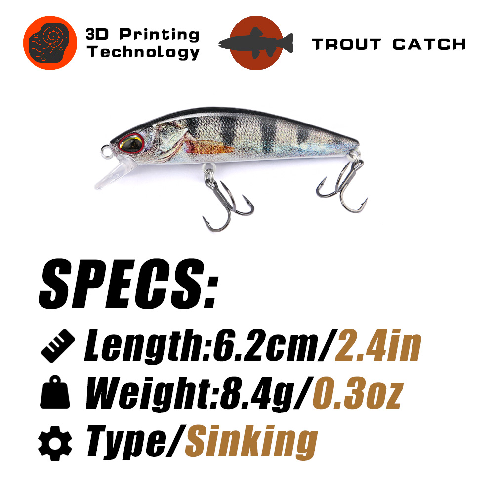 B&U 62mm 8.4g Sinking Minnow W - Fishing Lure Jerkbait ulasan dan harga